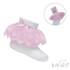S346-WP: White Lace Ankle Socks (0-24 Months)